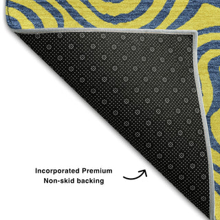 Piper Looms Mayfield Swirls AMF1031 Yellow Machine Washable Area Rug Backing Image