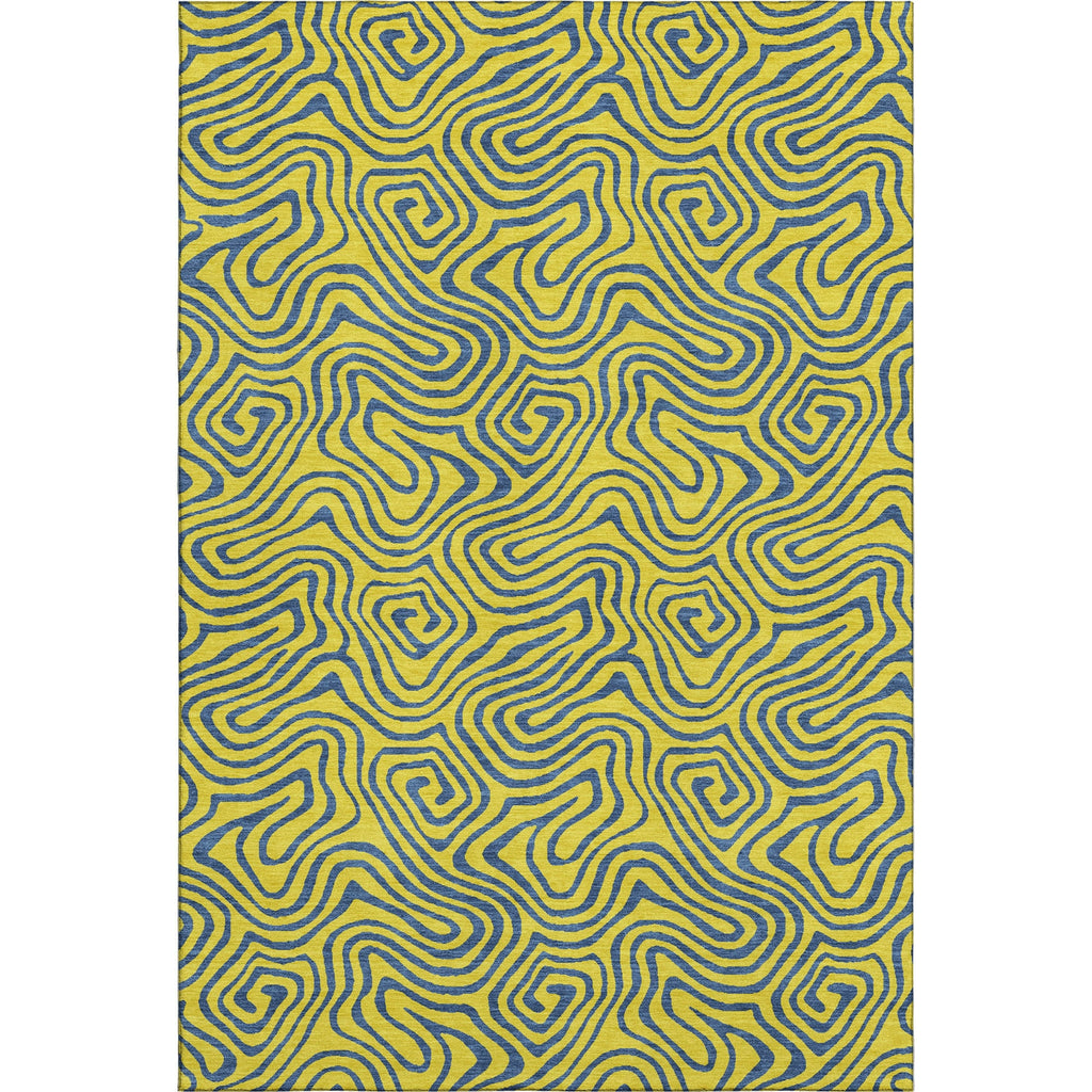 Piper Looms Mayfield Swirls AMF1031 Yellow Machine Washable Area Rug main image