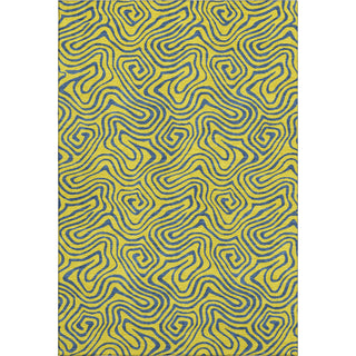 Piper Looms Mayfield Swirls AMF1031 Yellow Machine Washable Area Rug main image