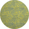 Piper Looms Mayfield Swirls AMF1031 Yellow Machine Washable Area Rug Round Main Image