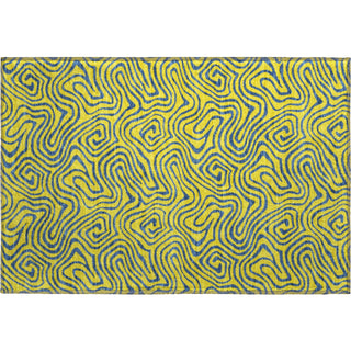 Piper Looms Mayfield Swirls AMF1031 Yellow Machine Washable Area Rug Scatter Main Image