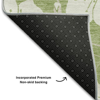 Piper Looms Mayfield Floral AMF1032 Aloe Machine Washable Area Rug Backing Image