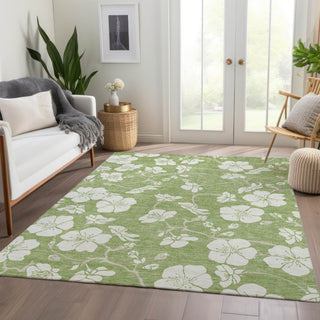 Piper Looms Mayfield Floral AMF1032 Aloe Machine Washable Area Rug Lifestyle Image Feature