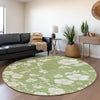 Piper Looms Mayfield Floral AMF1032 Aloe Machine Washable Area Rug Round Lifestyle Image Feature
