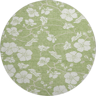 Piper Looms Mayfield Floral AMF1032 Aloe Machine Washable Area Rug Round Main Image