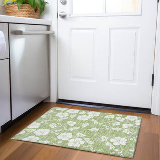 Piper Looms Mayfield Floral AMF1032 Aloe Machine Washable Area Rug Scatter Lifestyle Image Feature
