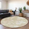 Piper Looms Mayfield Floral AMF1032 Beige Machine Washable Area Rug Round Lifestyle Image Feature