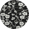 Piper Looms Mayfield Floral AMF1032 Black Machine Washable Area Rug Round Main Image