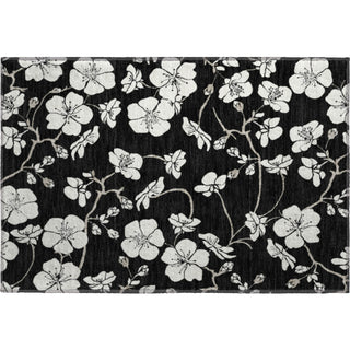 Piper Looms Mayfield Floral AMF1032 Black Machine Washable Area Rug Scatter Main Image