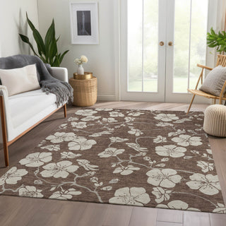 Piper Looms Mayfield Floral AMF1032 Brown Machine Washable Area Rug Lifestyle Image Feature