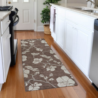 Piper Looms Mayfield Floral AMF1032 Brown Machine Washable Area Rug Runner Lifestyle Image Feature