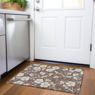 Piper Looms Mayfield Floral AMF1032 Brown Machine Washable Area Rug Scatter Lifestyle Image Feature