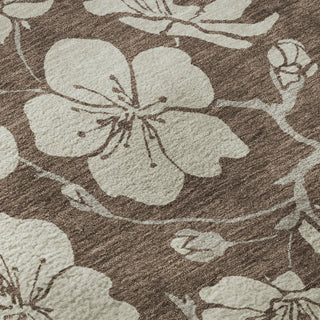 Piper Looms Mayfield Floral AMF1032 Brown Machine Washable Area Rug Swatch Image