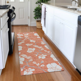 Piper Looms Mayfield Floral AMF1032 Coral Machine Washable Area Rug Runner Lifestyle Image Feature