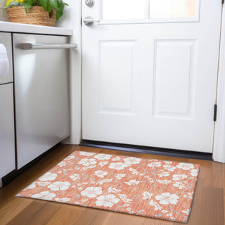 Piper Looms Mayfield Floral AMF1032 Coral Machine Washable Area Rug Scatter Lifestyle Image Feature