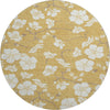 Piper Looms Mayfield Floral AMF1032 Gold Machine Washable Area Rug Round Main Image