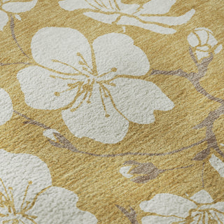 Piper Looms Mayfield Floral AMF1032 Gold Machine Washable Area Rug Swatch Image