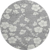 Piper Looms Mayfield Floral AMF1032 Gray Machine Washable Area Rug Round Main Image