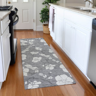 Piper Looms Mayfield Floral AMF1032 Gray Machine Washable Area Rug Runner Lifestyle Image Feature