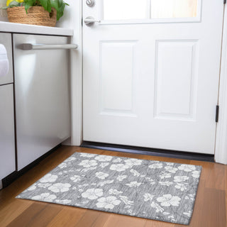 Piper Looms Mayfield Floral AMF1032 Gray Machine Washable Area Rug Scatter Lifestyle Image Feature
