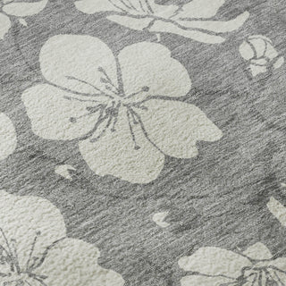 Piper Looms Mayfield Floral AMF1032 Gray Machine Washable Area Rug Swatch Image