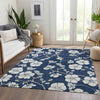 Piper Looms Mayfield Floral AMF1032 Navy Machine Washable Area Rug Lifestyle Image Feature