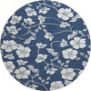 Piper Looms Mayfield Floral AMF1032 Navy Machine Washable Area Rug Round Main Image