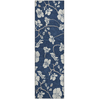 Piper Looms Mayfield Floral AMF1032 Navy Machine Washable Area Rug Runner Main Image