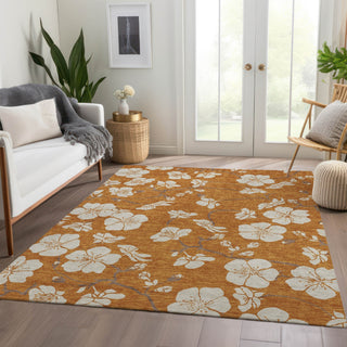 Piper Looms Mayfield Floral AMF1032 Paprika Machine Washable Area Rug Lifestyle Image Feature