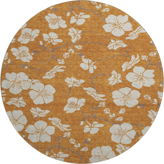 Piper Looms Mayfield Floral AMF1032 Paprika Machine Washable Area Rug Round Main Image