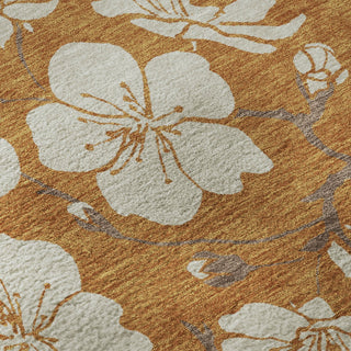 Piper Looms Mayfield Floral AMF1032 Paprika Machine Washable Area Rug Swatch Image