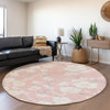 Piper Looms Mayfield Floral AMF1032 Pink Machine Washable Area Rug Round Lifestyle Image Feature