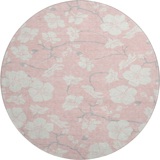 Piper Looms Mayfield Floral AMF1032 Pink Machine Washable Area Rug Round Main Image