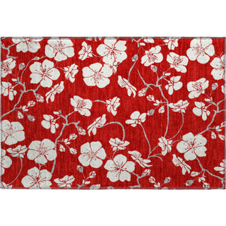 Piper Looms Mayfield Floral AMF1032 Red Machine Washable Area Rug Scatter Main Image