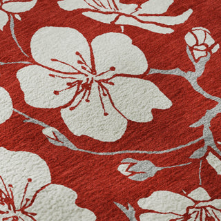 Piper Looms Mayfield Floral AMF1032 Red Machine Washable Area Rug Swatch Image