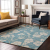 Piper Looms Mayfield Floral AMF1032 Sky Machine Washable Area Rug Lifestyle Image Feature