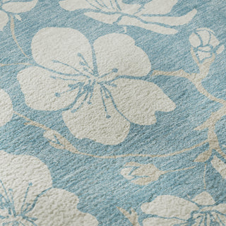 Piper Looms Mayfield Floral AMF1032 Sky Machine Washable Area Rug Swatch Image