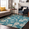 Piper Looms Mayfield Floral AMF1032 Turquoise Machine Washable Area Rug Lifestyle Image Feature