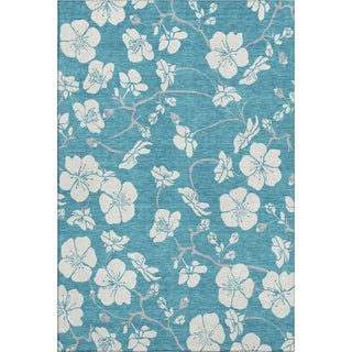 Piper Looms Mayfield Floral AMF1032 Turquoise Machine Washable Area Rug main image
