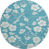 Piper Looms Mayfield Floral AMF1032 Turquoise Machine Washable Area Rug Round Main Image