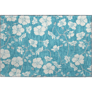 Piper Looms Mayfield Floral AMF1032 Turquoise Machine Washable Area Rug Scatter Main Image