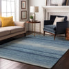 Piper Looms Mayfield Stripes AMF1033 Blue Machine Washable Area Rug Lifestyle Image Feature