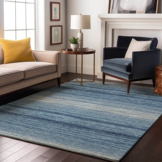 Piper Looms Mayfield Stripes AMF1033 Blue Machine Washable Area Rug Lifestyle Image Feature