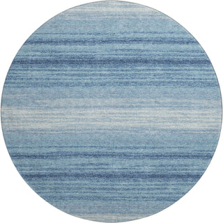 Piper Looms Mayfield Stripes AMF1033 Blue Machine Washable Area Rug Round Main Image