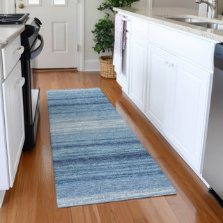 Piper Looms Mayfield Stripes AMF1033 Blue Machine Washable Area Rug Runner Lifestyle Image Feature
