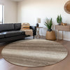 Piper Looms Mayfield Stripes AMF1033 Brown Machine Washable Area Rug Round Lifestyle Image Feature