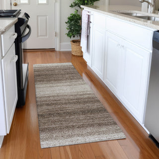 Piper Looms Mayfield Stripes AMF1033 Brown Machine Washable Area Rug Runner Lifestyle Image Feature
