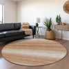Piper Looms Mayfield Stripes AMF1033 Copper Machine Washable Area Rug Round Lifestyle Image Feature