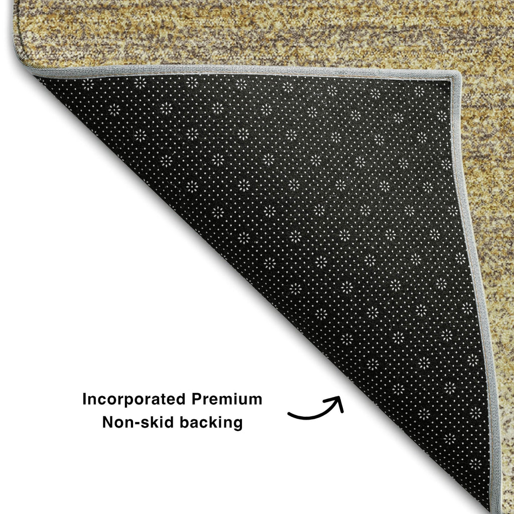 Piper Looms Mayfield Stripes AMF1033 Gold Machine Washable Area Rug Backing Image