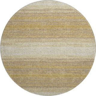 Piper Looms Mayfield Stripes AMF1033 Gold Machine Washable Area Rug Round Main Image